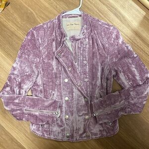 Lavender lilac light pastel purple velvet free people military band jacket